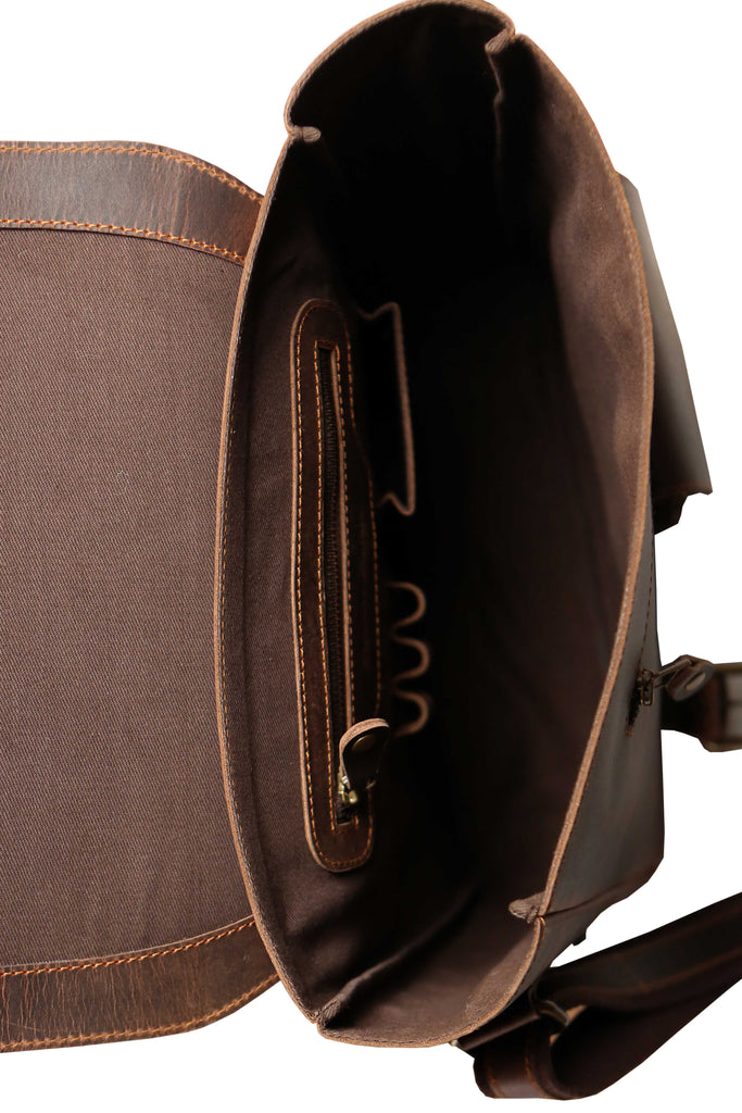 Men Shoulder Crossbody Pull-up Leather Bag for travel and office
