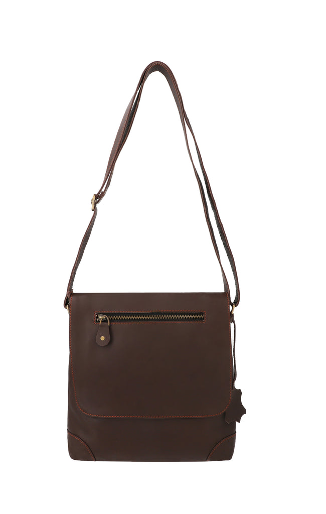 Women Genuine Leather Messenger Bag with Long Shoulder Strap - Anti-Theft Crossbody Bag