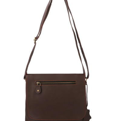 Women Genuine Leather Messenger Bag with Long Shoulder Strap - Anti-Theft Crossbody Bag