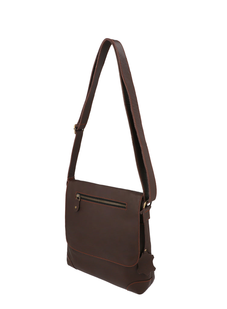 Women Genuine Leather Messenger Bag with Long Shoulder Strap - Anti-Theft Crossbody Bag