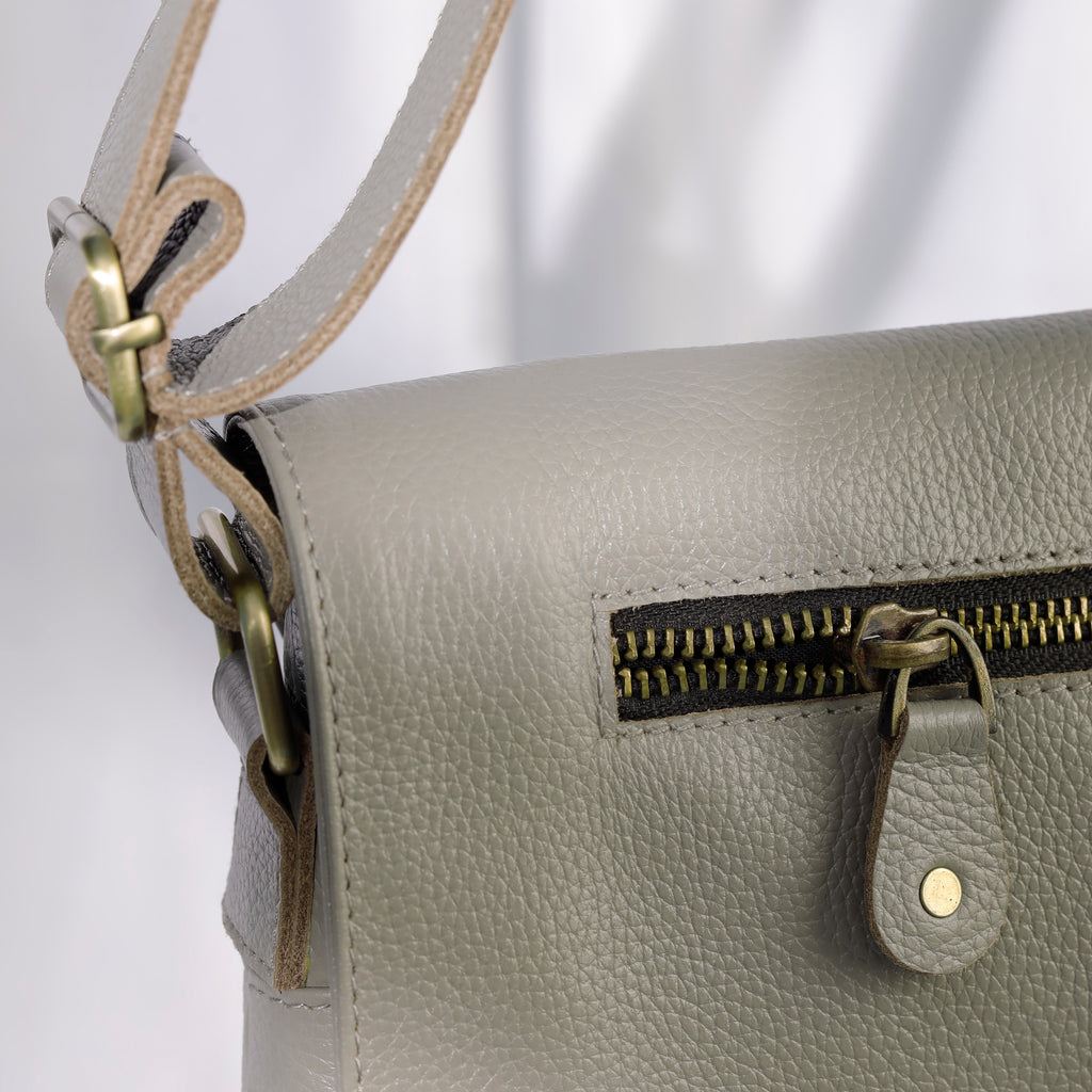 Women Genuine Leather Messenger Bag with Long Shoulder Strap - Anti-Theft Crossbody Bag