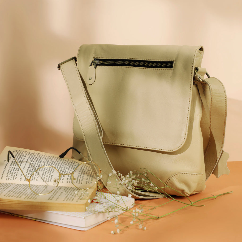 Women Genuine Leather Messenger Bag with Long Shoulder Strap - Anti-Theft Crossbody Bag