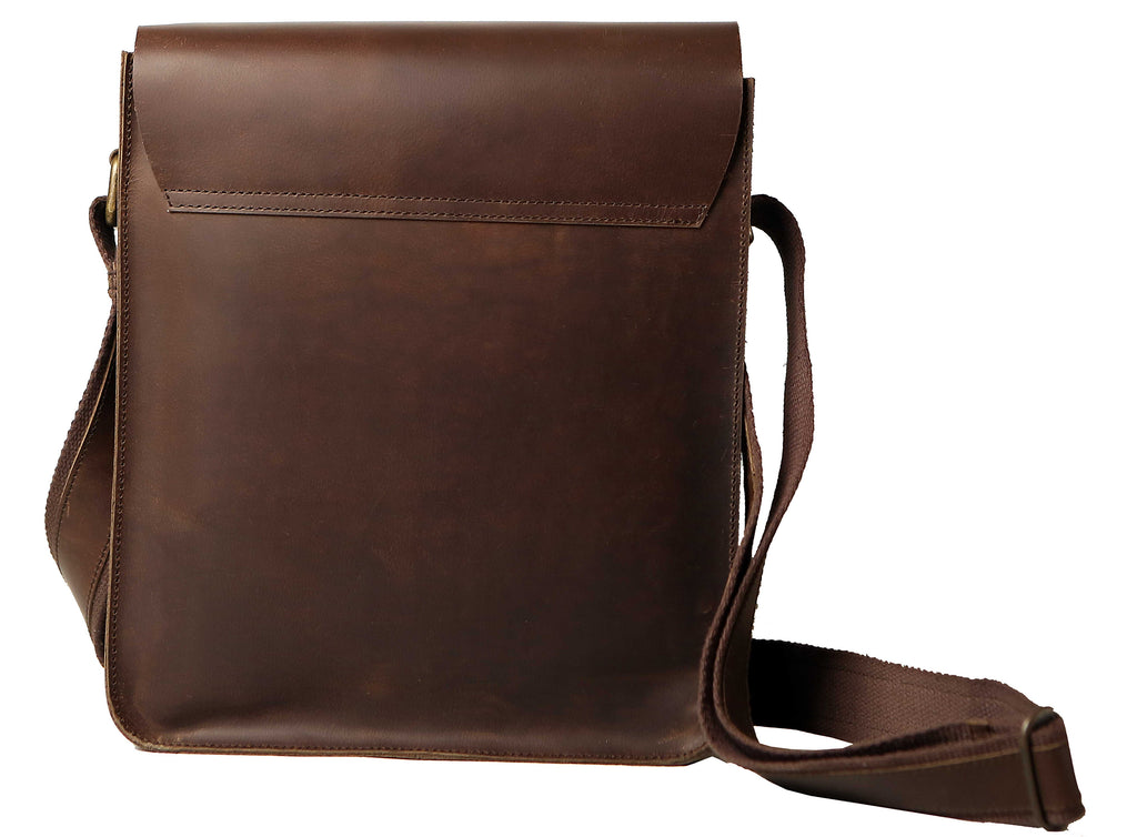 Men Shoulder Crossbody Pull-up Leather Bag for travel and office