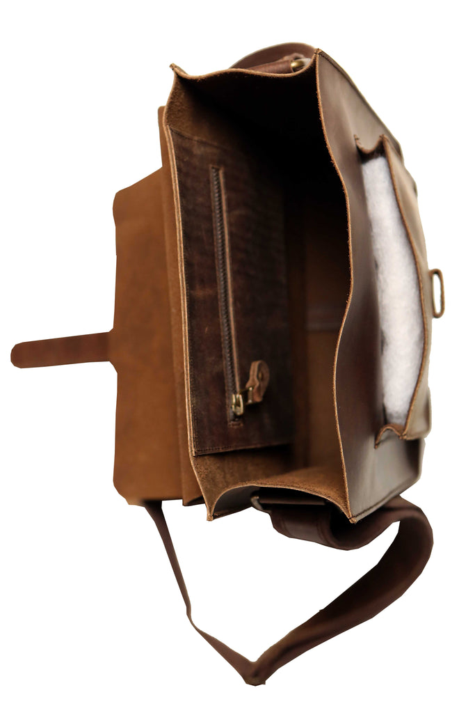 Men Shoulder Crossbody Pull-up Leather Bag for travel and office
