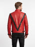 Men Michael Jackson Thriller Real Red Leather Jacket Style - 202
