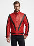 Men Michael Jackson Thriller Real Red Leather Jacket Style - 202