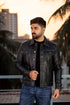 Men Trucker Distress Black Real Leather Jacket Style - 785