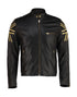 Men Union Jack Biker Leather Jacket Style - 769