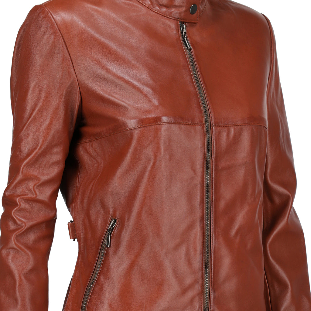 Woman Real Leather Classic Jacket Soft Lambskin