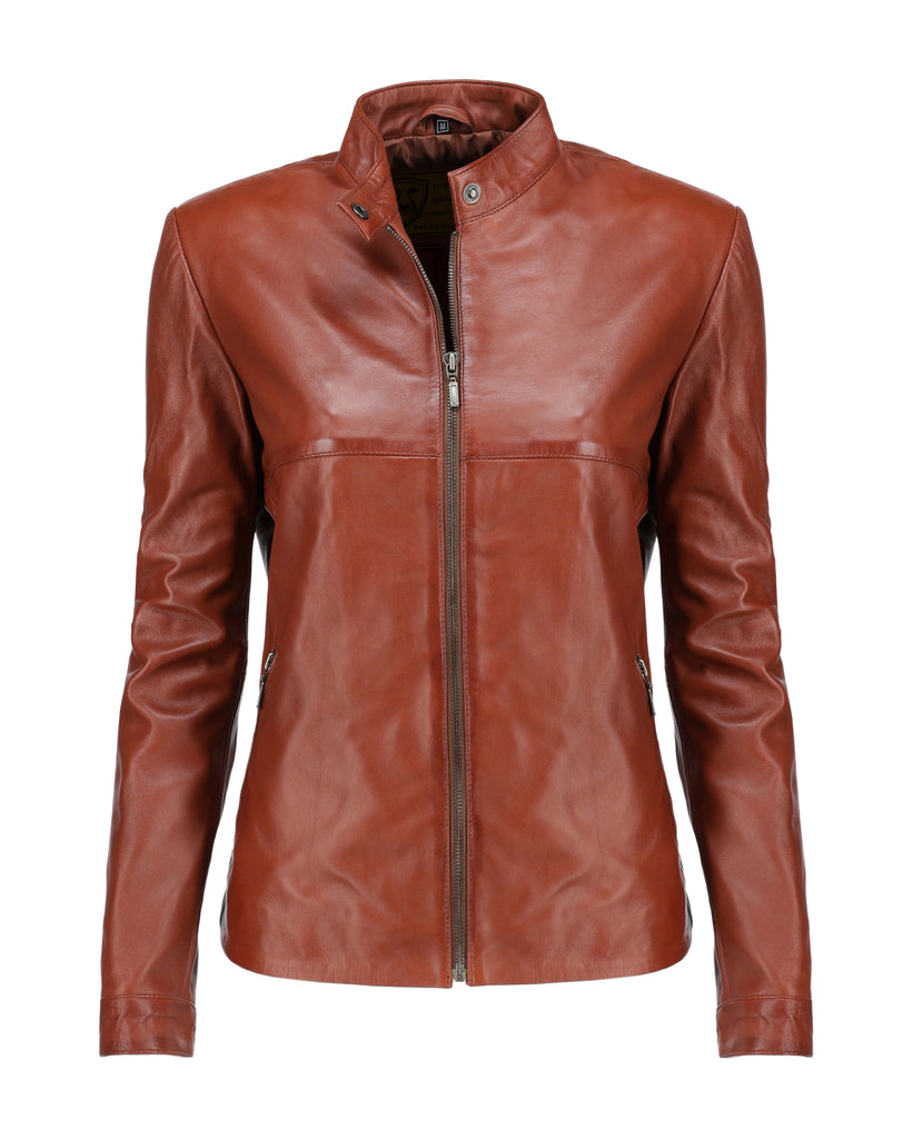 Woman Real Leather Classic Jacket Soft Lambskin