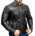 Men Ultimate Biker Distress Cafe Racer Real Leather Jacket Style - 388