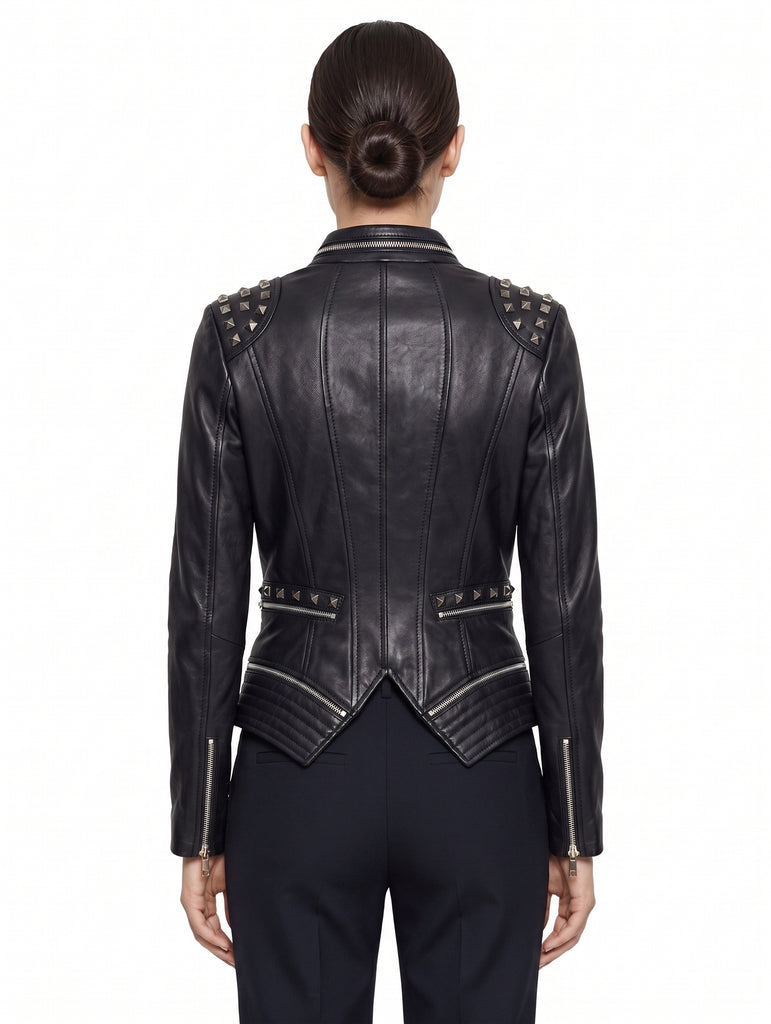 Women WWE Diva Black Leather Jacket Style - 374