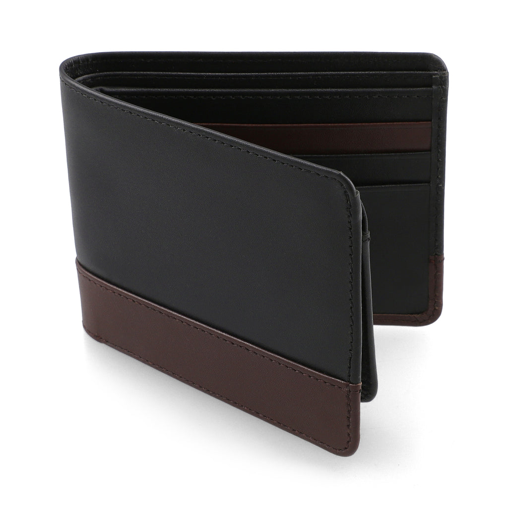 Men Genuine Leather RFID Blocking Bifold Wallet Sleek Design