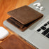 Men Genuine Pull-up Leather Wallet with Coin Pocket