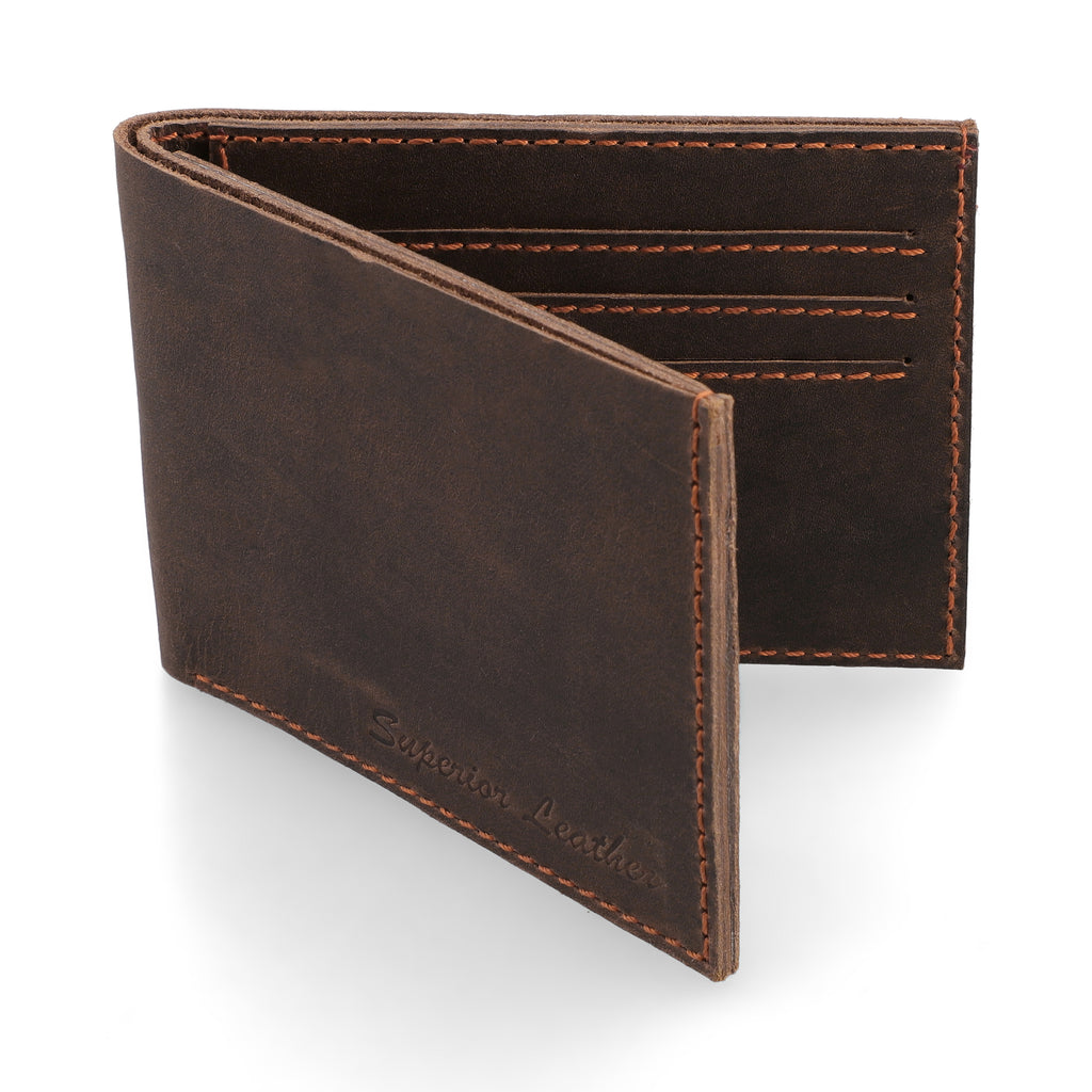 Men Genuine Pull-up Leather Wallet Sleek Design
