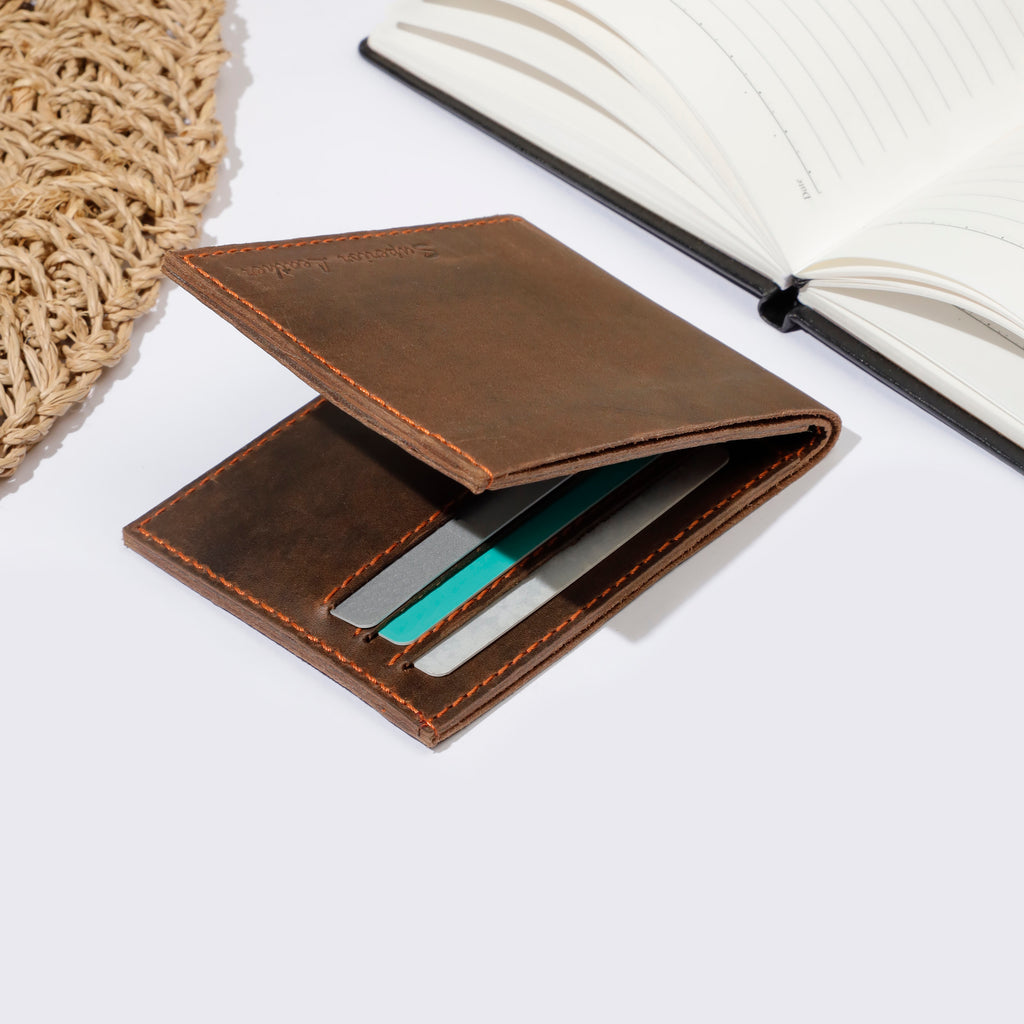 Men Genuine Pull-up Leather Wallet Sleek Design