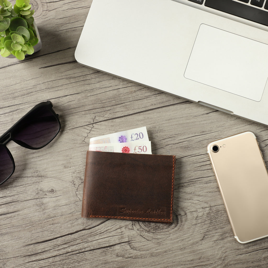 Men Genuine Pull-up Leather Wallet Sleek Design