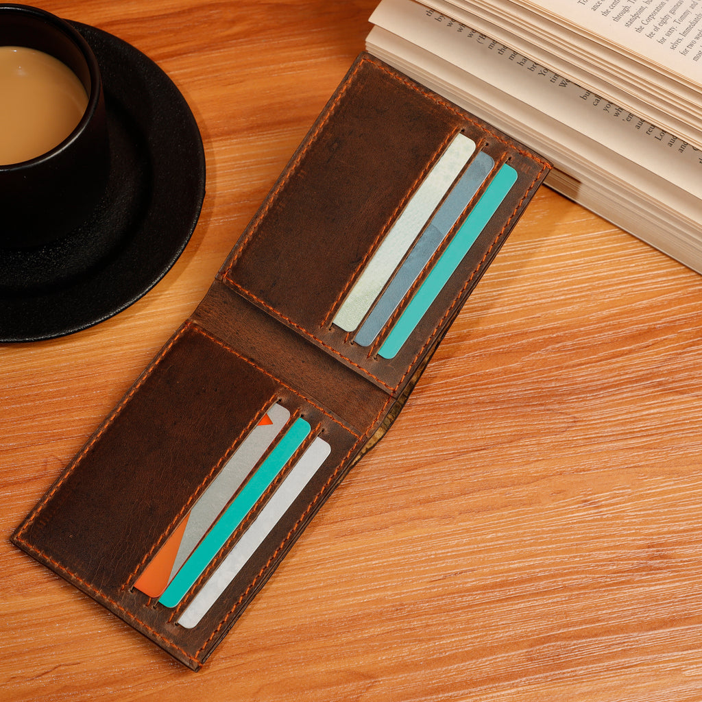 Men Real Leather Crocodile Embossed Wallet Sleek Design
