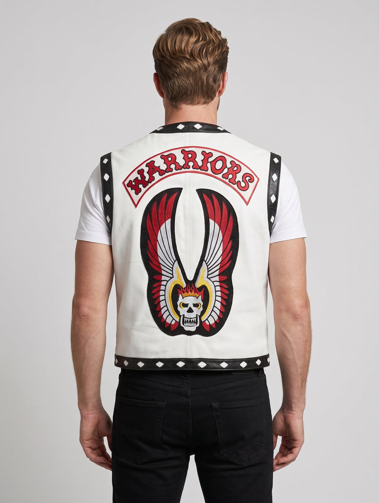 Men Real Leather Lambskin The Warriors Vest Style - 356