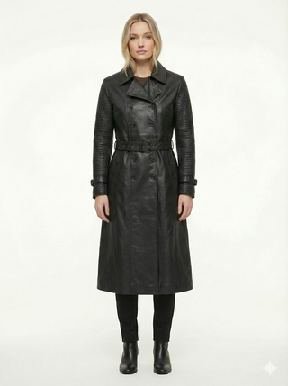 Women BRB Real Leather Trench Coat Soft Lambskin Style - 625