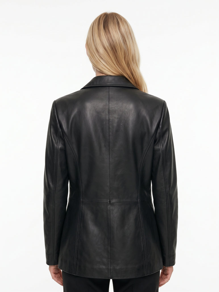 Women DF Soft Lambskin Classic Real Leather Blazer Coat Style - 978