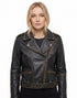 Women FME Soft Lambskin Real Leather Biker Distress Jacket Style - 1201