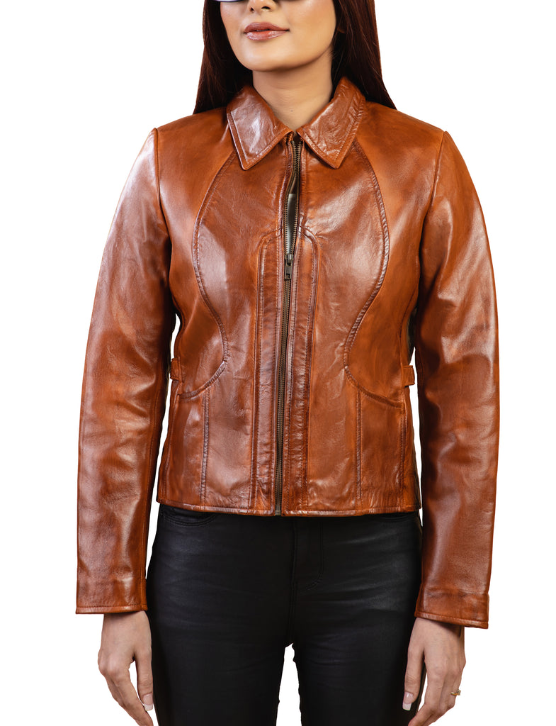 Women Jennifer Lopez Real Leather Lambskin Leather Jacket Style - 750
