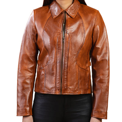 Women Jennifer Lopez Real Leather Lambskin Leather Jacket Style - 750