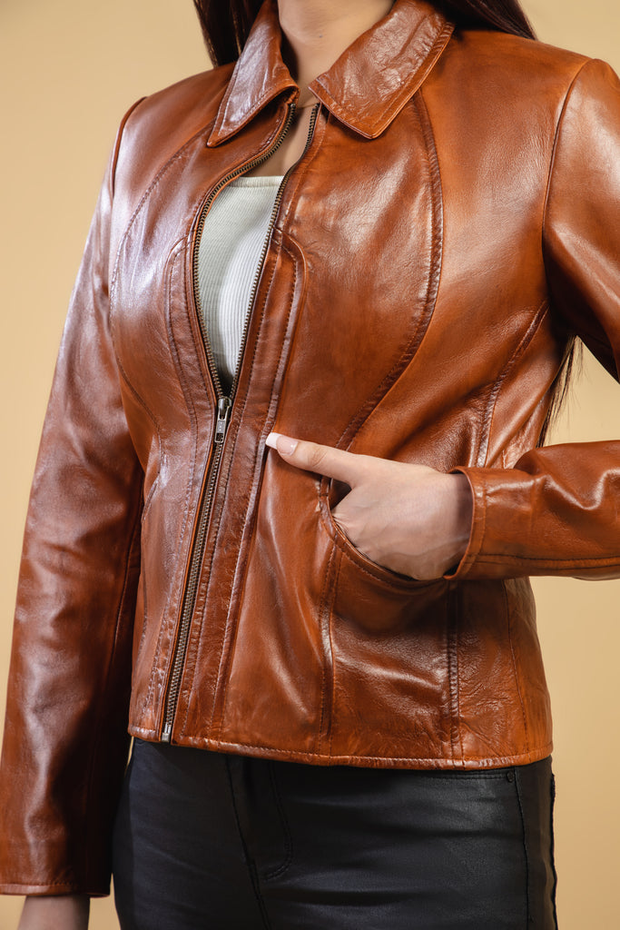 Women Jennifer Lopez Real Leather Lambskin Leather Jacket Style - 750