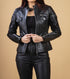 Woman Real Leather Biker Quilted Jacket Soft Lambskin