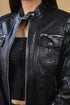 Woman Real Leather Biker Quilted Jacket Soft Lambskin