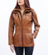 Women Noda-2 Real Three-quarter Lambskin Leather Coat Style - 969