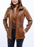 Women Noda-2 Real Three-quarter Lambskin Leather Coat Style - 969
