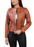 Women Noda-3 Real Leather Biker Lambskin Jacket Style - 970