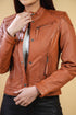Women Noda-3 Real Leather Biker Lambskin Jacket Style - 970