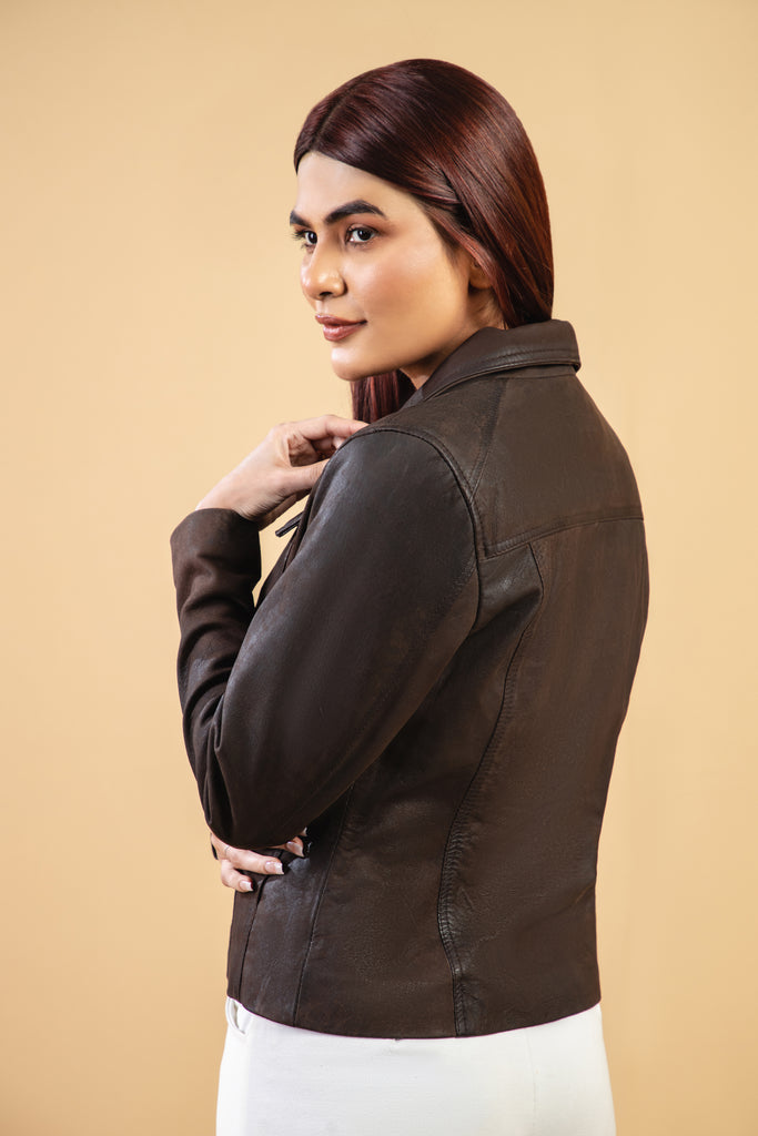 Women Noda Real Snuff Lambskin Leather Jacket Style - 968