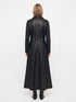 Women OTS Long Military-Inspired Leather Coat Style - 991