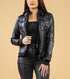 Woman Real Leather Hooded Biker Jacket Soft Lambskin
