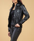Woman Real Leather Hooded Biker Jacket Soft Lambskin