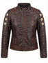 Women RVS Real Leather Biker Jacket Distress Soft Lambskin Style - 446