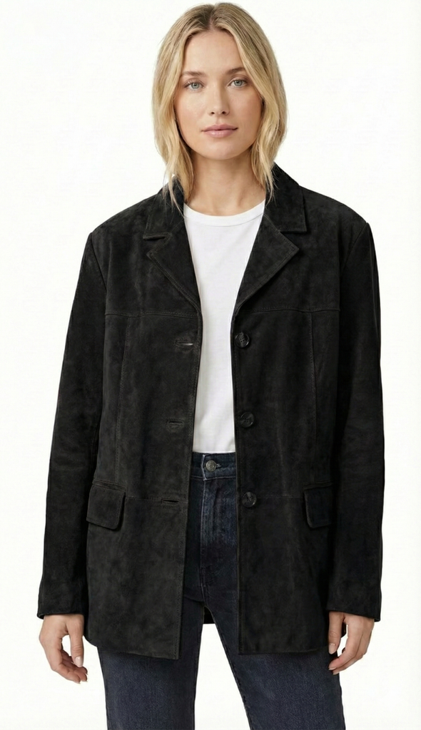 Women Victoria Oversize Coat Blazer Suede Leather - Premium luxury with style - 1062