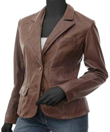 Brown Leather Blazer