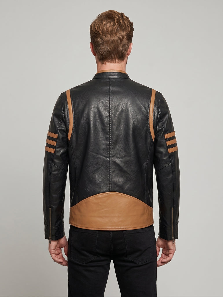 Men X MEN XO Wolverine Logans Biker Real Leather Jacket Style - 950