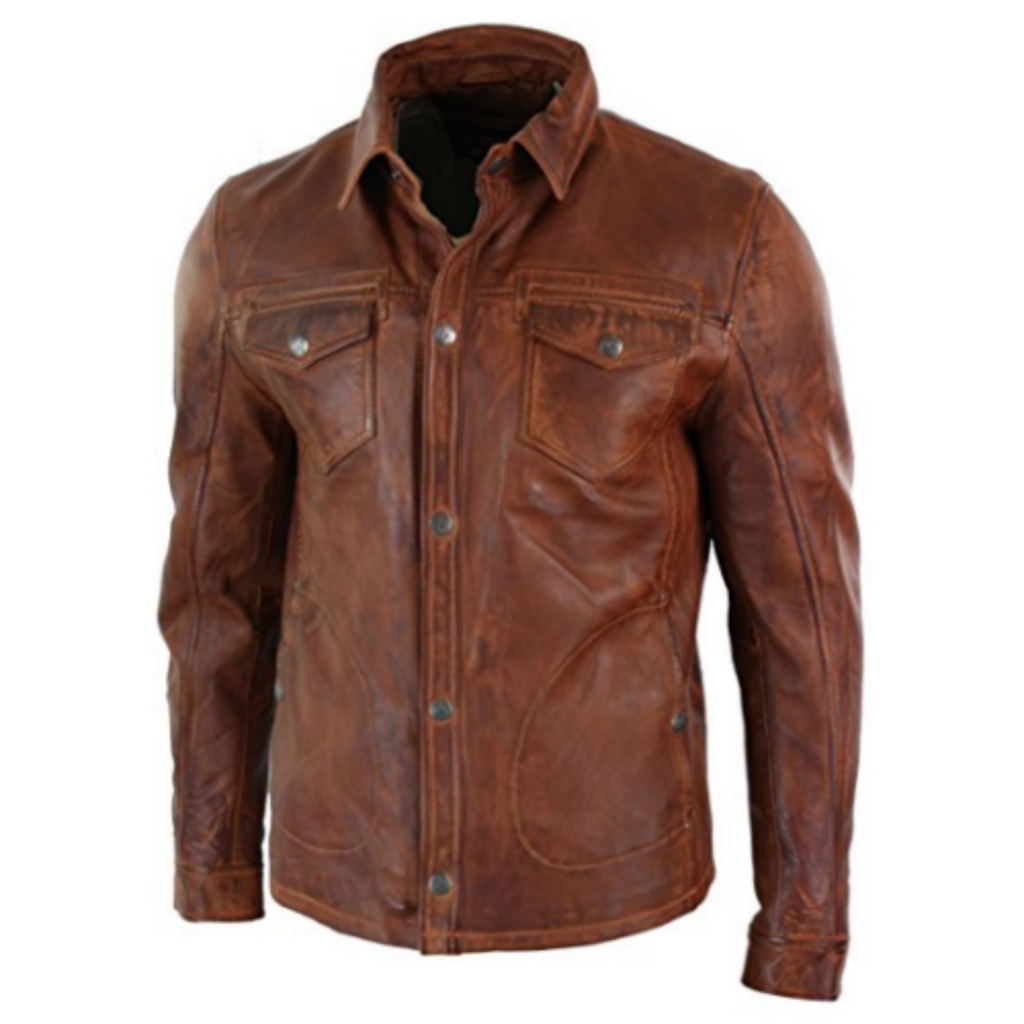 Men UClass Real Leather Shirt Jacket Style - 592