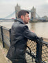 Men Eddie Biker 3/4 Length Black Real Leather Coat Style - 412