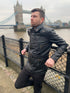 Men Eddie Biker 3/4 Length Black Real Leather Coat Style - 412