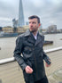 Men Eddie Biker 3/4 Length Black Real Leather Coat Style - 412