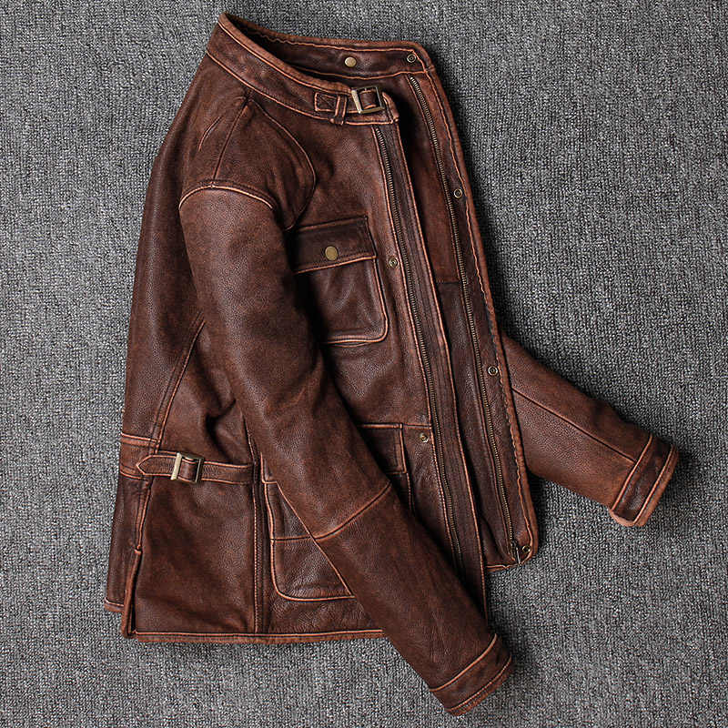 Men ZQS Biker Real Leather Jacket Style - 839