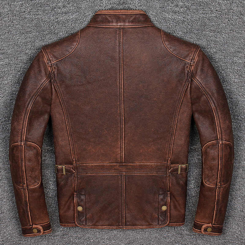 Men ZQS Biker Real Leather Jacket Style - 839