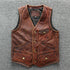 Tan Brown Biker Leather Vest